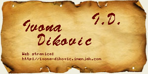 Ivona Diković vizit kartica